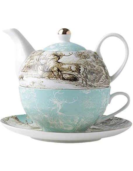 Ceramic Portable Creative Tea Set an Style One Teapot and One Cup Set Simple Household Flower Tea Cup Set Office Tea Set
