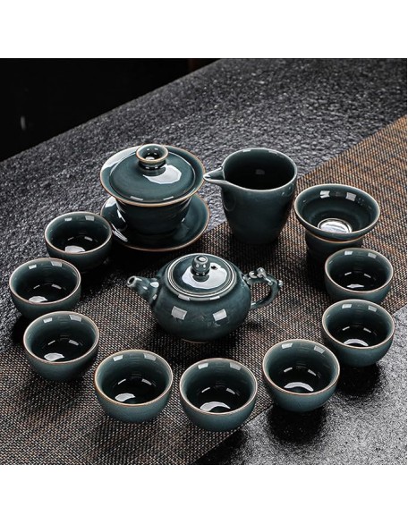 Tea Set Tea Set for Adults Afternoon Tea Set Ding Celadon Tea Set Home Ceramic Teapot Teacup