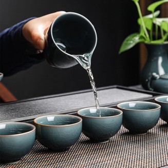 Tea Set Tea Set for Adults Afternoon Tea Set Ding Celadon Tea Set Home Ceramic Teapot Teacup