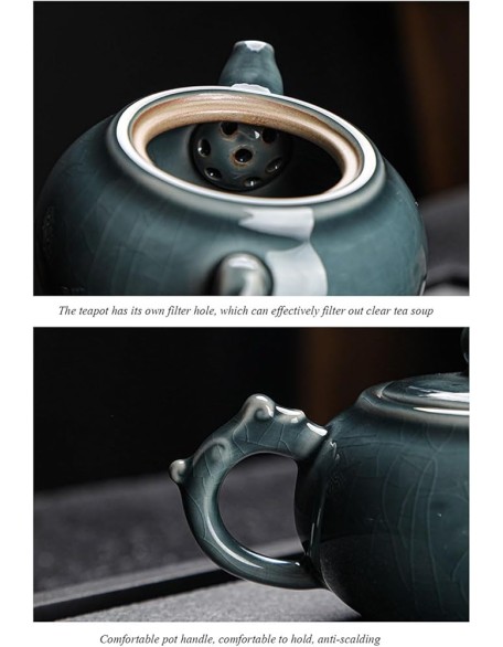 Tea Set Tea Set for Adults Afternoon Tea Set Ding Celadon Tea Set Home Ceramic Teapot Teacup