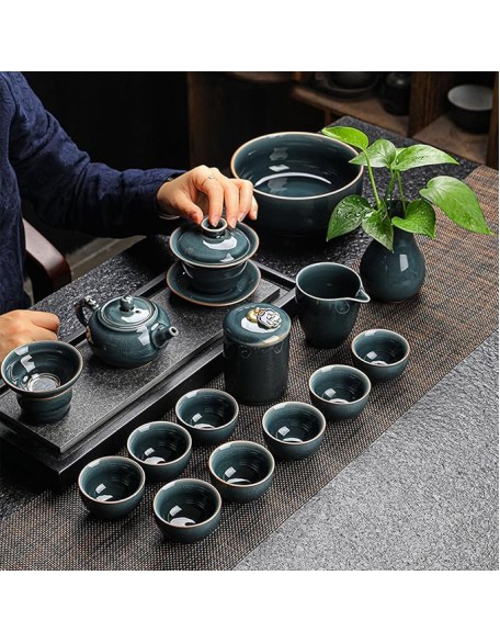Tea Set Tea Set for Adults Afternoon Tea Set Ding Celadon Tea Set Home Ceramic Teapot Teacup