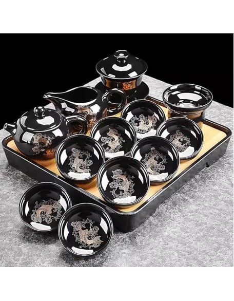Tea Set Tea Set Tea Set Tea Cup setOffice Reception Teapot Ceramic Side Handle Kung Fu Tea Set