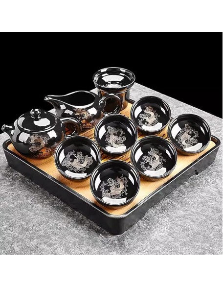 Tea Set Tea Set Tea Set Tea Cup setOffice Reception Teapot Ceramic Side Handle Kung Fu Tea Set