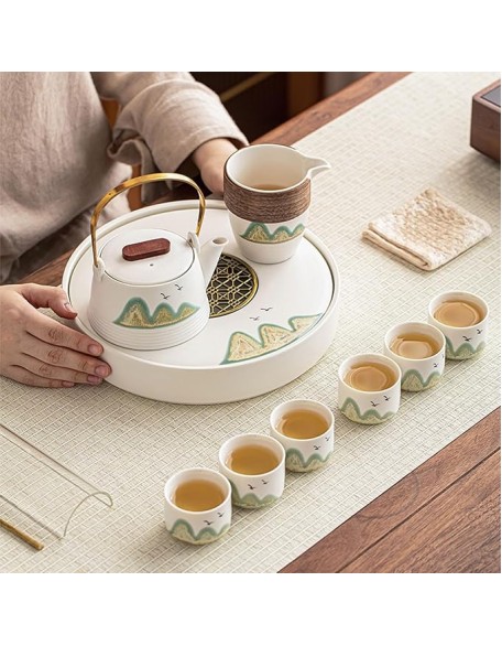 Tea Set Tea Set Tea Set Tea Cup setSimple Ceramic Tea Set Teapot Teacup Gift Box Set
