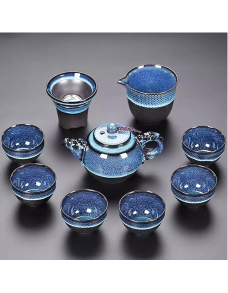 Tea Set Tea Set Tea Set Tea Cup setKiln Transformation Jianzhan Tea Set Household Ceramic Kung Fu Tea Set