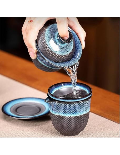 Tea Set Tea Set Tea Set Tea Cup setKiln Transformation Jianzhan Tea Set Household Ceramic Kung Fu Tea Set