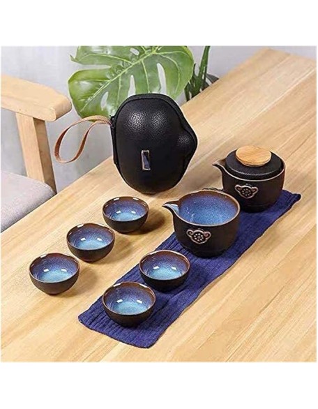 Tea Set, Tea Set Teapot Teacups Chinese Tea Travel Tea Set Kung Fu TeaSet Ceramic Portable Teapot Porcelain Teaset Gaiwan Tea Cups of Tea Ceremony Teapot Set (Style C b) (Style D b)