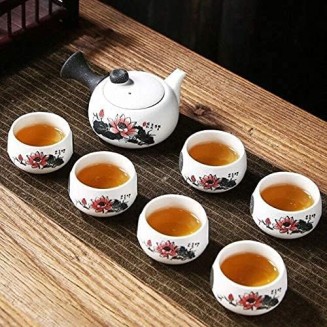 Teapot 6 Teacups Tea Set Beautiful and Easy Teapot Kettle Chinese Travel Family Home Ceramic Portable Teaset Coffee Cup Gaiwan Tea Set