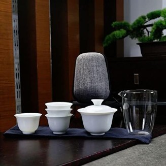 Teacup Set White Ceramic teapot gaiwan with 3 Cups 4 Cups gaiwan Tea Sets Portable Travel Tea Sets drinkware fee Set Tea Teapots,