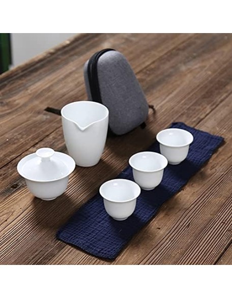 Teacup Set White Ceramic teapot gaiwan with 3 Cups 4 Cups gaiwan Tea Sets Portable Travel Tea Sets drinkware fee Set Tea Teapots,