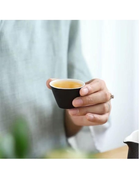 Tea Set, Portable Ceramic Tea Cup Set, Travel Kung Fu Tea Set, Ceramic Teapot Set with Solid Wood Handle, Tea Strainer, Lid and 2 Cups