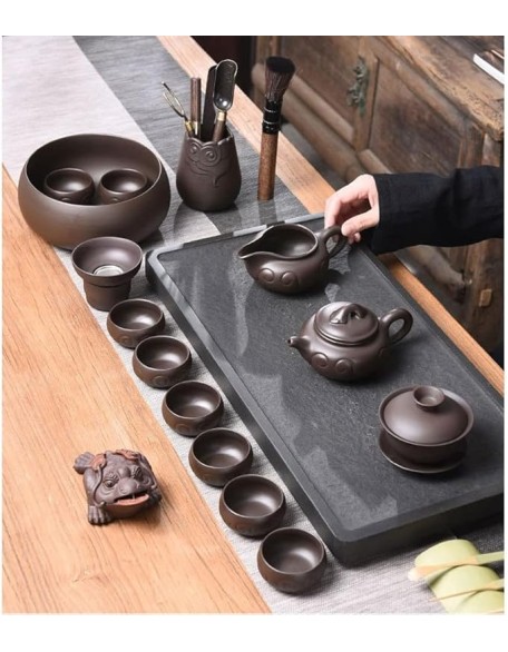 Tea Set, Chinese Tea Set Teapot Set Gongfu Tea Set Tea Pot Set Ceramic Gongfutea Pot Cup Set Tea Set Service Pot Cups for Tea Ceremony Party Home Office Decor,C
