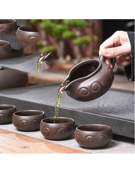 Tea Set, Chinese Tea Set Teapot Set Gongfu Tea Set Tea Pot Set Ceramic Gongfutea Pot Cup Set Tea Set Service Pot Cups for Tea Ceremony Party Home Office Decor,C