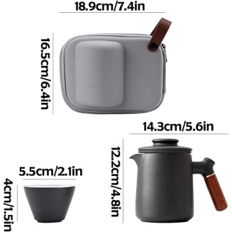 Gongfu Tea Set Traditional Ceramic Tea Sets Include Teapot Tea Cups and Portable Travel Bag Gift Package Chinese Tea Maker with Strainer