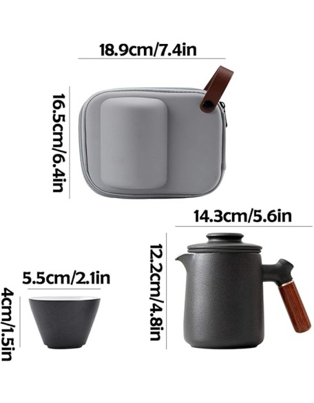 Gongfu Tea Set Traditional Ceramic Tea Sets Include Teapot Tea Cups and Portable Travel Bag Gift Package Chinese Tea Maker with Strainer