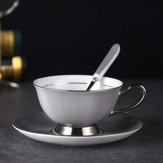 Porcelain Coffee Cup Bone China Coffee Cup and Saucer Set European Style Gold Coffee Cup with British Afternoon Tea Cup Cup Saucer Sets