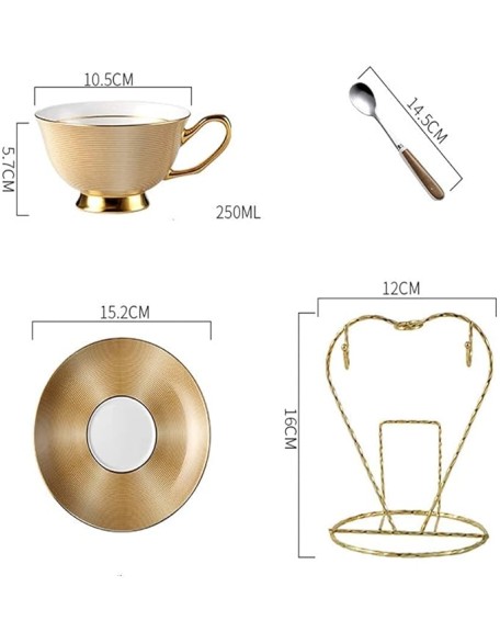 Porcelain Coffee Cup Bone China Coffee Cup and Saucer Set European Style Gold Coffee Cup with British Afternoon Tea Cup Cup Saucer Sets