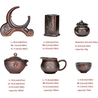 Gongfu Tea Set Chinese Retro Ceramic Semi-Automatic Tea Set Lazy Tea Set Semi-Automatic Tea Set Kung Fu Teacup Brown Tea Pot Set