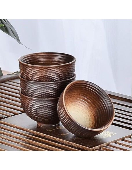 Gongfu Tea Set Chinese Retro Ceramic Semi-Automatic Tea Set Lazy Tea Set Semi-Automatic Tea Set Kung Fu Teacup Brown Tea Pot Set