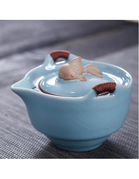 Chinese Kung Fu Tea Set Ceramic Portable Teapot Set Outdoor Travel Tea Cups of Tea Ceremony Household Teacup