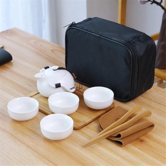 Ceramic Teapot Kettle Gaiwan Chinese Travel Ceramic Tea Cup for Puer Chinese Tea Pot Portable Tea Set