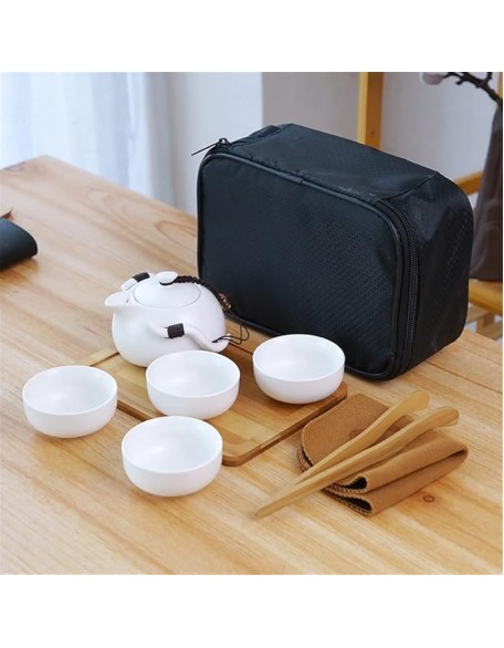 Ceramic Teapot Kettle Gaiwan Chinese Travel Ceramic Tea Cup for Puer Chinese Tea Pot Portable Tea Set