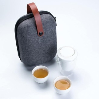 Chinese Kung Fu Tea Set Ceramic Portable Teapot Set Outdoor Travel Gaiwan Tea Cups of Tea Ceremony Teacup Drinkware