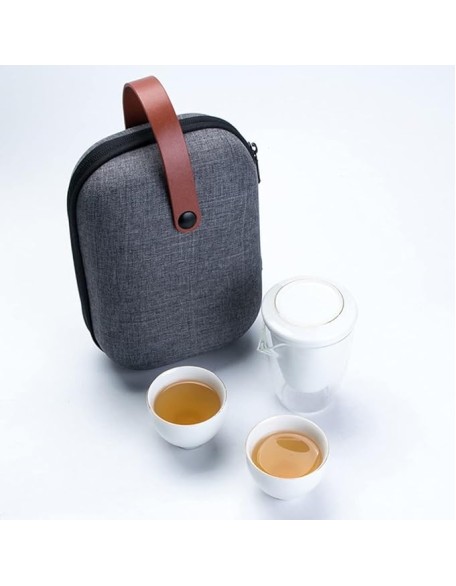 Chinese Kung Fu Tea Set Ceramic Portable Teapot Set Outdoor Travel Gaiwan Tea Cups of Tea Ceremony Teacup Drinkware
