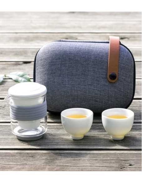 Chinese Kung Fu Tea Set Ceramic Portable Teapot Set Outdoor Travel Gaiwan Tea Cups of Tea Ceremony Teacup Drinkware
