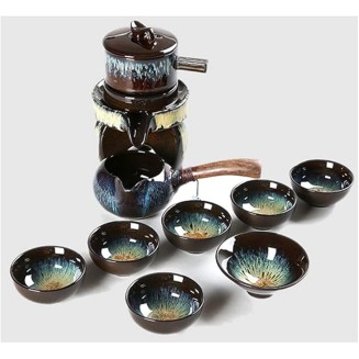 Gongfu Tea Set teapot Set Chinese Tea Set Travel Tea Set Ceramic Kungfu Tea Set，Creamer Pitcher and Teaspoons，Portable Travel Tea Set with Teapot，Teacups，A