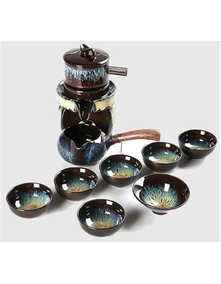 Gongfu Tea Set teapot Set Chinese Tea Set Travel Tea Set Ceramic Kungfu Tea Set，Creamer Pitcher and Teaspoons，Portable Travel Tea Set with Teapot，Teacups，A