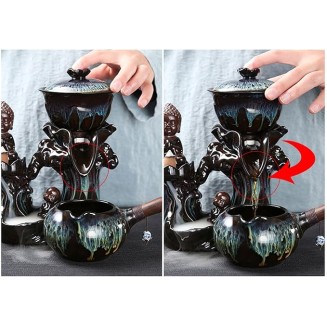 Gongfu Tea Set teapot Set Chinese Tea Set Travel Tea Set Ceramic Kungfu Tea Set，Creamer Pitcher and Teaspoons，Portable Travel Tea Set with Teapot，Teacups，A