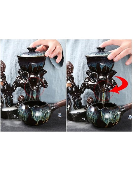 Gongfu Tea Set teapot Set Chinese Tea Set Travel Tea Set Ceramic Kungfu Tea Set，Creamer Pitcher and Teaspoons，Portable Travel Tea Set with Teapot，Teacups，A