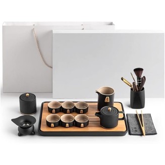 Tea Set, Chinese Tea Set Gongfu Tea Set Travel Tea Set Tea Set Chinese Ceramic Kung Fu Tea Set with Tea Tray and Small Tea Tools