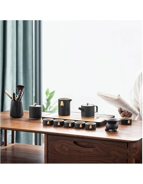 Tea Set, Chinese Tea Set Gongfu Tea Set Travel Tea Set Tea Set Chinese Ceramic Kung Fu Tea Set with Tea Tray and Small Tea Tools