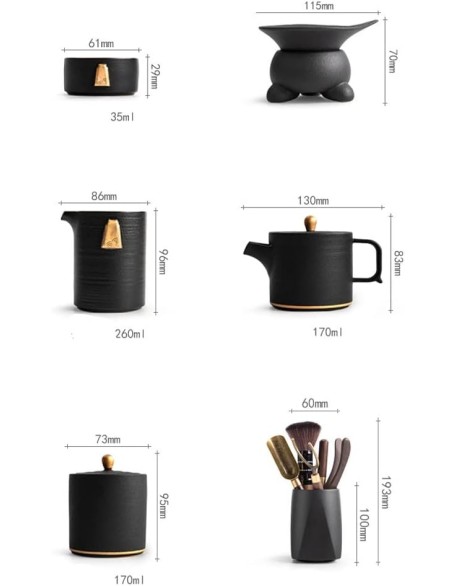Tea Set, Chinese Tea Set Gongfu Tea Set Travel Tea Set Tea Set Chinese Ceramic Kung Fu Tea Set with Tea Tray and Small Tea Tools