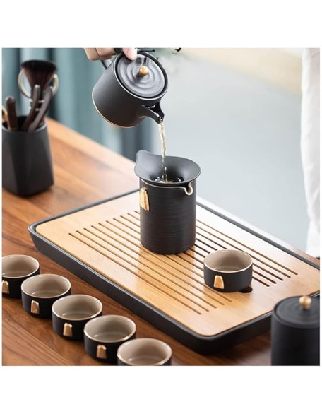 Tea Set, Chinese Tea Set Gongfu Tea Set Travel Tea Set Tea Set Chinese Ceramic Kung Fu Tea Set with Tea Tray and Small Tea Tools