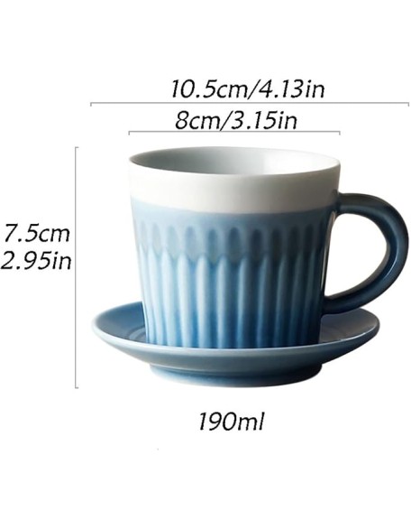 Mug Ceramic Simple Coffee Cup and Saucer Set Handmade Retro Cup Pastoral Family Afternoon Tea Cup