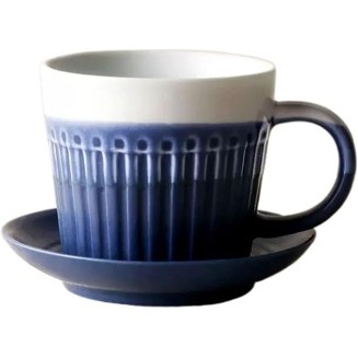 Mug Ceramic Simple Coffee Cup and Saucer Set Handmade Retro Cup Pastoral Family Afternoon Tea Cup