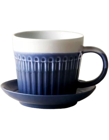 Mug Ceramic Simple Coffee Cup and Saucer Set Handmade Retro Cup Pastoral Family Afternoon Tea Cup