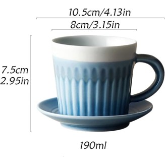 Mug Ceramic Simple Coffee Cup and Saucer Set Handmade Retro Cup Pastoral Family Afternoon Tea Cup