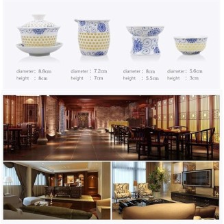 Tea Set Tea Service Chinese Tea Set Ceramic Tea Cup Set 9 Pieces Teapot Cup Set, Can Be Used for Family Afternoon Tea Tea Set for Adults
