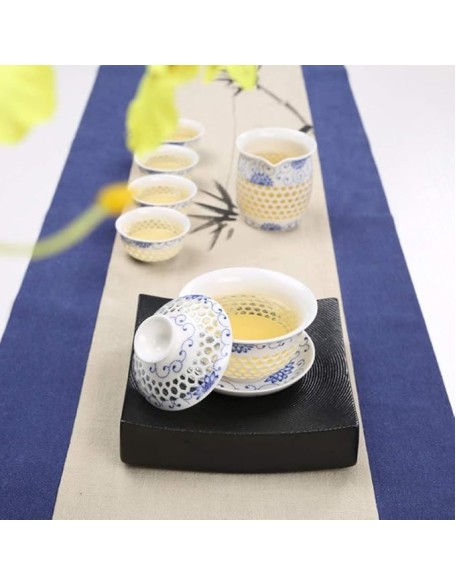 Tea Set Tea Service Chinese Tea Set Ceramic Tea Cup Set 9 Pieces Teapot Cup Set, Can Be Used for Family Afternoon Tea Tea Set for Adults