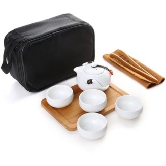 Tea Cup Set Tea Set Teapot Set Portable Travel Tea Set Chinese Handmade Ceramic Teapot and 4 Teacups & Bamboo Teatray. Tea Cups Coffee Cup Set Tea Pot Set