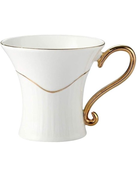 Teapot Coffee Cup Set 8 Pieces Tea Set Gold Trim European Style for Party Dinner Glazed Porcelain Coffee Tea Service with Cups and Coffee Tray Party Tea Set