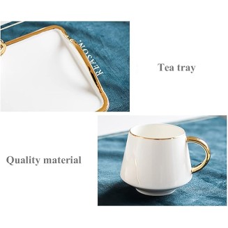 Tea Set Modern Tea Cup Teapot Set with Tray Emerald Ceramic Teapot Coffee Cups Set for Drinking Tea Latte Water