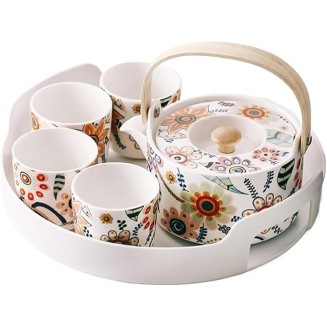 Tea Set,Tea Sets,Tea Pot Sets,Portable Tea Set,Ceramic Tea Set,Dish Romance Floral Tea Set,Small Ceramic Teapot and Tea Cup Set of 4 Asian Tea Pot Set for Adults, Tea Set Gift for Women