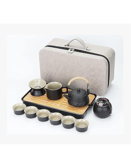Tea Set,Tea Sets,Tea Pot Sets,Portable Tea Set,Ceramic Tea Set,Chinese Kung Fu Tea Sets travel tea set portable tea set Japanese Tea Set portable tea cup, pots for loose tea Ceramic Tea Set Gift(Black
