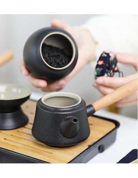Tea Set,Tea Sets,Tea Pot Sets,Portable Tea Set,Ceramic Tea Set,Chinese Kung Fu Tea Sets travel tea set portable tea set Japanese Tea Set portable tea cup, pots for loose tea Ceramic Tea Set Gift(Black