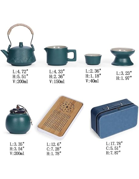 Tea Set,Tea Sets,Tea Pot Sets,Portable Tea Set,Ceramic Tea Set,Chinese Kung Fu Tea Sets travel tea set portable tea set Japanese Tea Set portable tea cup, pots for loose tea Ceramic Tea Set Gift(Black